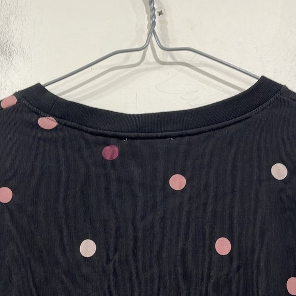 Kate Spade Broome Street Bakery Pink Dot on Black Cotton Terry Sweatshirt XS - Picture 8 of 11